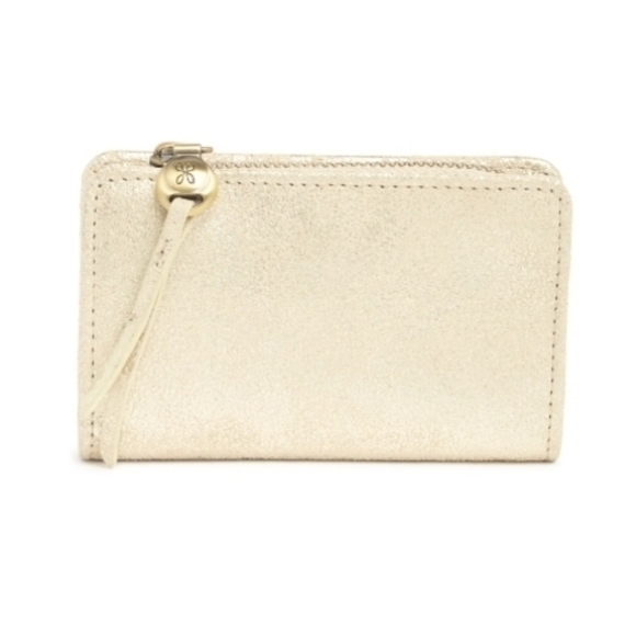 HOBO Dart Calfskin Gold Metallic Leather Wallet - Picture 3 of 7